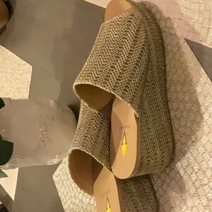 Volatile Tan Mules Woven Slip-Ons